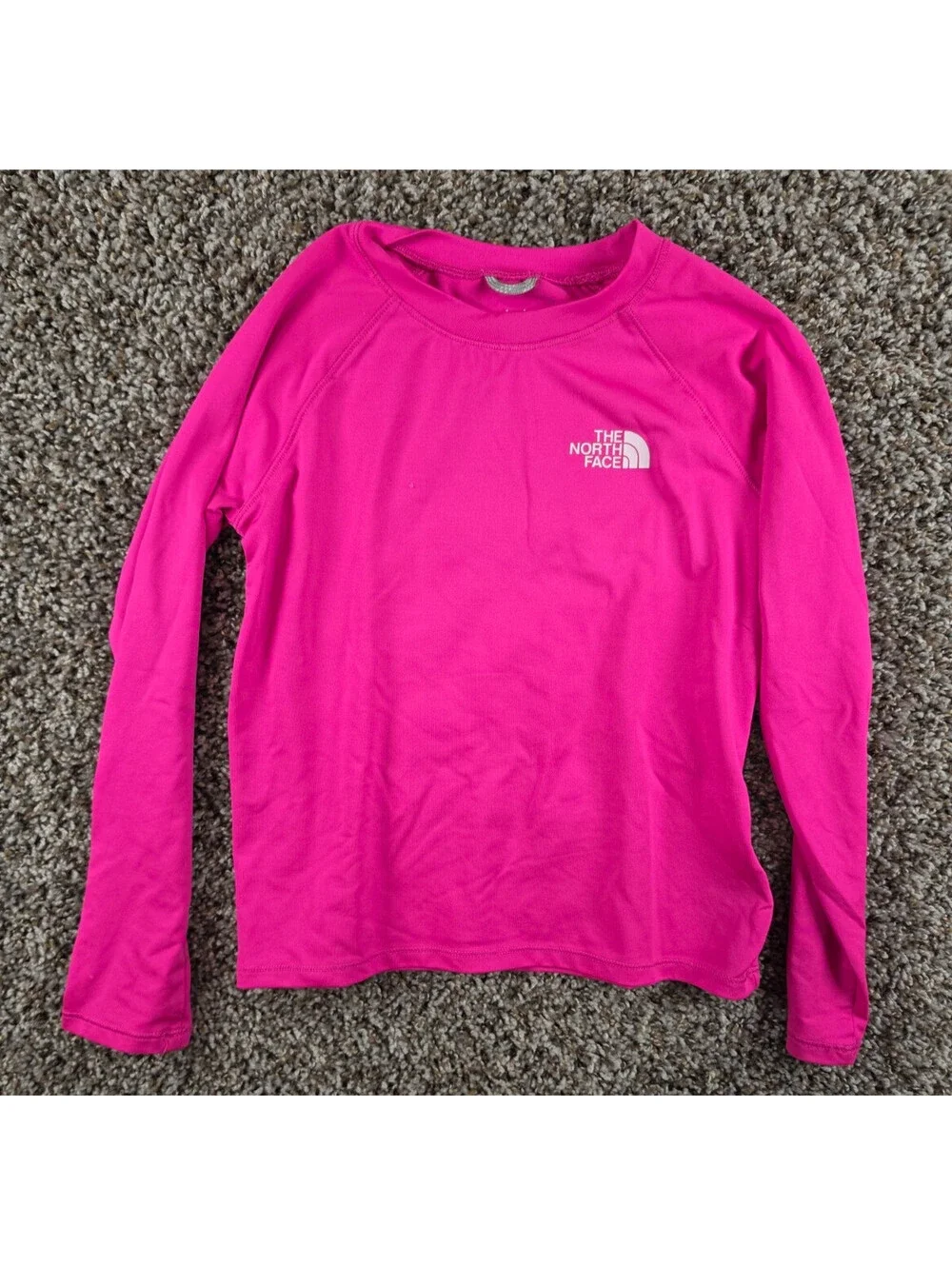The North Face Girls Sz 6 Long Sleeve UPF 40+ T Shirt Bright Pink